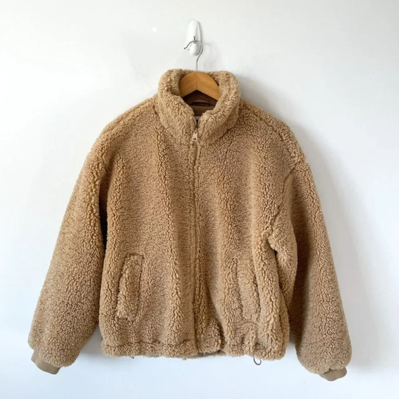 Levi's Sherpa Fleece Soft Jacket Coat Sesame Brown Tan Sz Small - Picture 4 of 9
